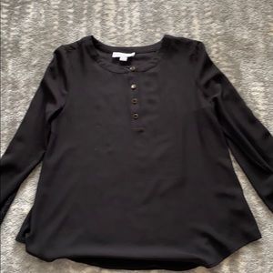 Black bell sleeve blouse